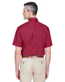 Harriton Men's Easy Blend™ M500S Short-Sleeve Twill Shirt with Stain-Release